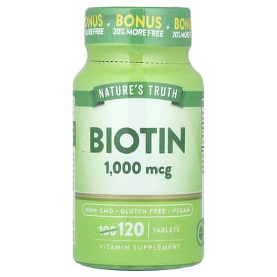 Nature's Truth, Biotin, 1,000 mcg, 120 Tablets
