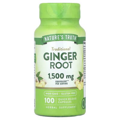 Nature's Truth, Ginger Root, 1500 mg, 100 Immediate-Release Capsules (750 mg per capsule)