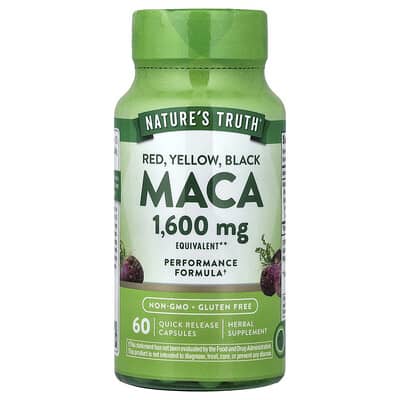 Nature's Truth, Red, Yellow, Black Maca, 1,600 mg, 60 Quick-Release Capsules