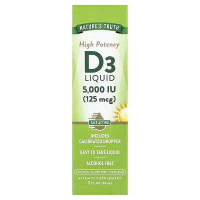 Nature's Truth, Vitamin D3 Liquid, High Potency, 2 fl oz (59 ml)