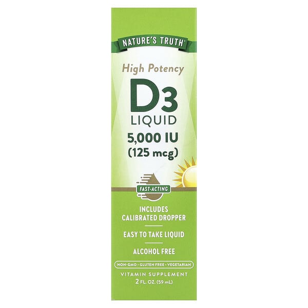 Nature's Truth, 액상 비타민D3, 고효능, 59ml(2fl oz)
