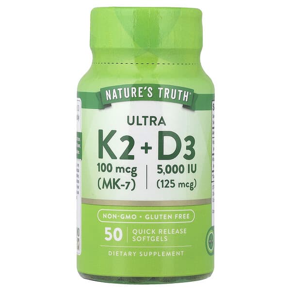 Nature's Truth, 울트라 D3 + K2, 빠른 방출 소프트젤 50정