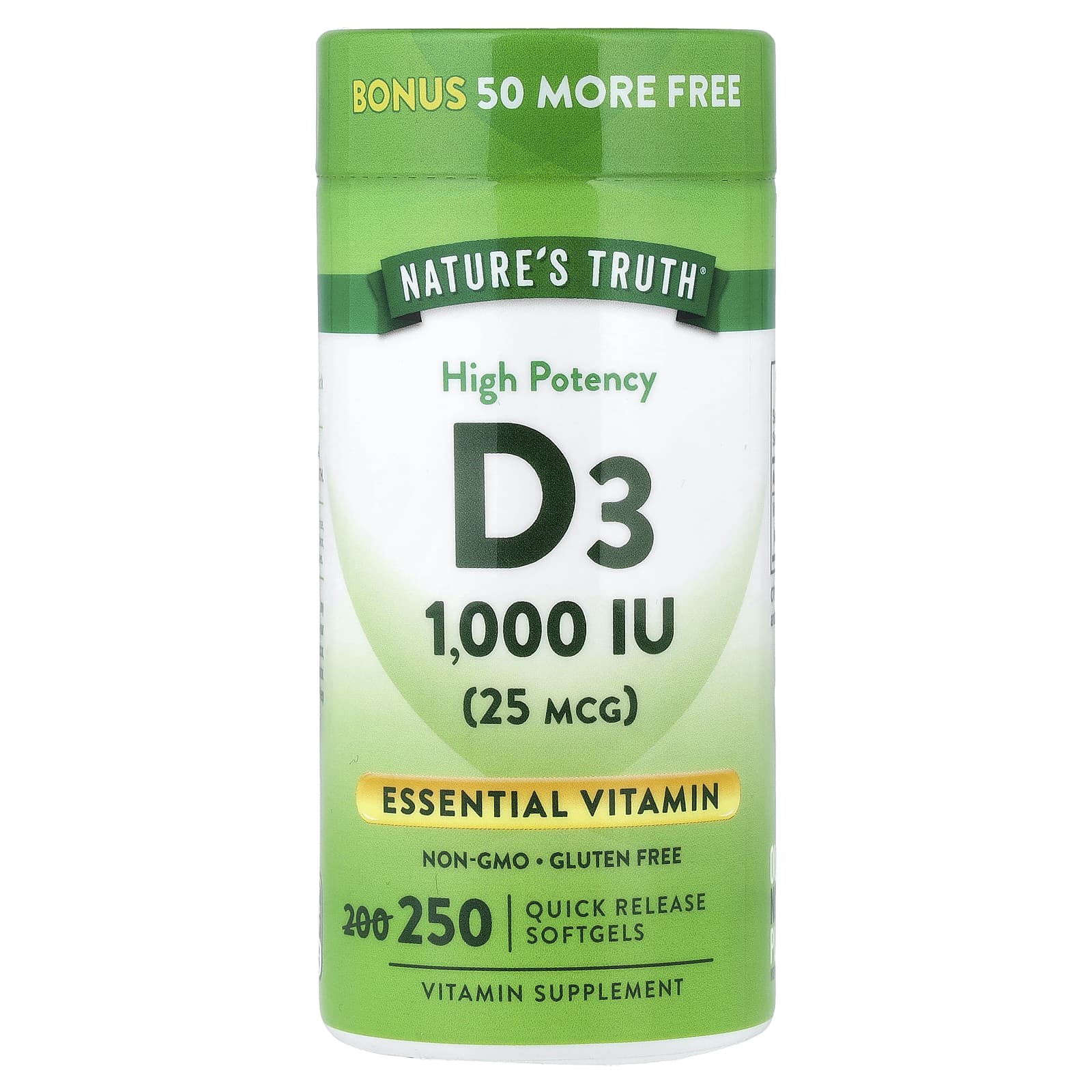 Nature's Truth Vitamin D3, High Potency – 25 µg de Nature's Truth