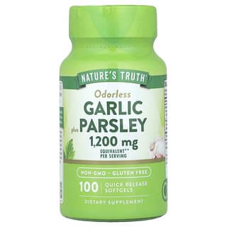 Nature's Truth, Odorless Garlic Plus Petersilie, geruchloser Knoblauch plus Petersilie, 100 Weichkapseln mit schneller Freisetzung