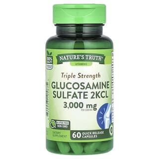 Nature's Truth, Sulfato de glucosamina de triple concentración 2KCL, 3000 mg, 60 cápsulas de liberación rápida (1000 mg por cápsula)