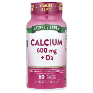 Nature's Truth, Calcium + Vitamine D3, 60 comprimés-capsules enrobés