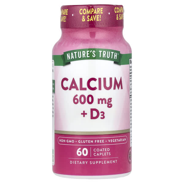 Nature's Truth Calcium + D3, 60 Coated Caplets