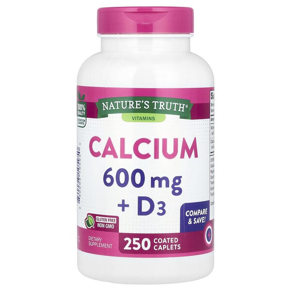Nature's Truth Calcium + D3, 250 Coated Caplets