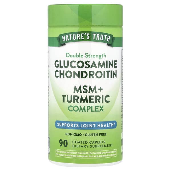 Nature's Truth, 雙倍功效殼糖胺軟骨素 MSM 和薑黃複合物，90 片包衣囊片