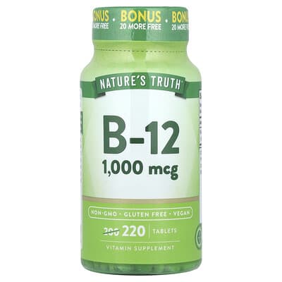 Nature's Truth, Vitamin B-12, 1000 mcg, 220 Tablets