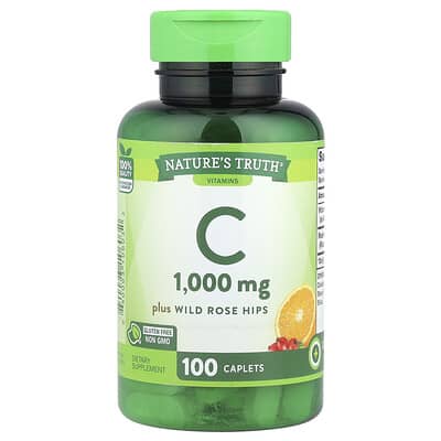 Nature's Truth, Vitamin C + Wild Rose Hips, 1,000 mg, 100 Tablets