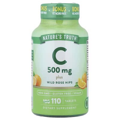 Nature's Truth, Vitamin C Plus Wild Rose Hips, 110 Tablets