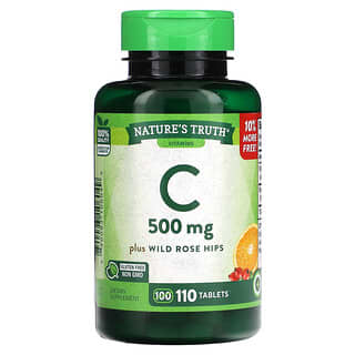 Nature's Truth, Vitamina C Mais Rosa Selvagem, 500 mg, 110 Comprimidos