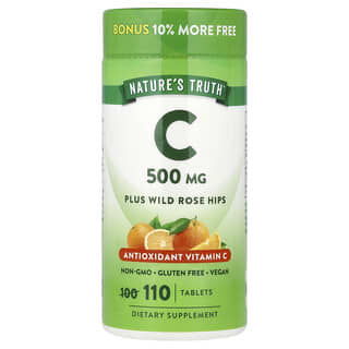 Nature's Truth, Vitamina C más rosa mosqueta silvestre, 110 comprimidos