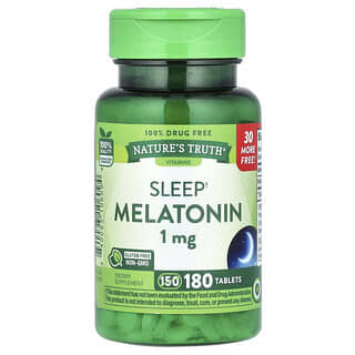 Nature's Truth, Melatonina para o Sono, 1 mg, 180 Comprimidos