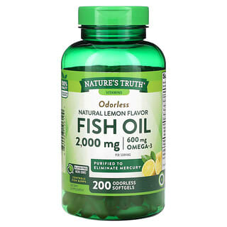 Nature's Truth, Vitamins, Fish Oil, Natural Lemon, 1,000 mg, 200 Odorless Softgels