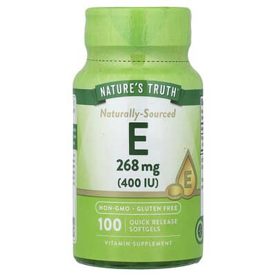 Nature's Truth, Vitamin E, 268 mg (400 IU), 100 Immediate-Release Softgels