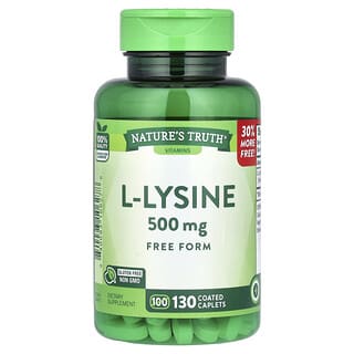 Nature's Truth, L-lisina, 500 mg, 130 comprimidos oblongos recubiertos