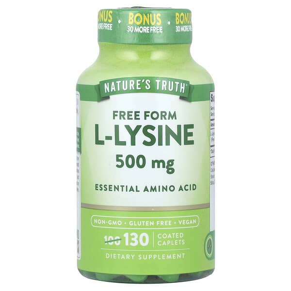 L-Lysine, 500 mg, 130 Coated Caplets