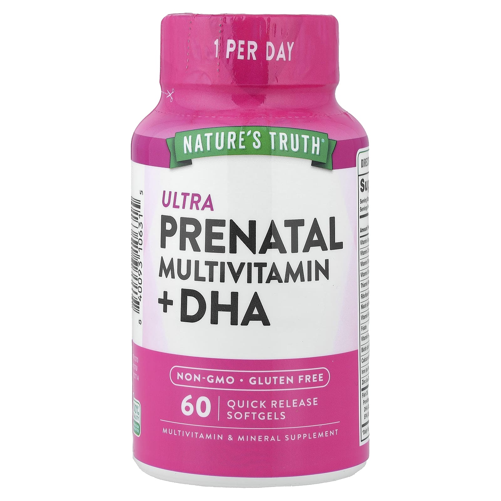 Nature's Truth, Ultra Prenatal, мультивитамины и ДГК, 60 капсул с быстрым высвобождением