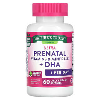 Nature's Truth, Vitamines et minéraux ultraprénatals + DHA, 60 capsules à libération rapide