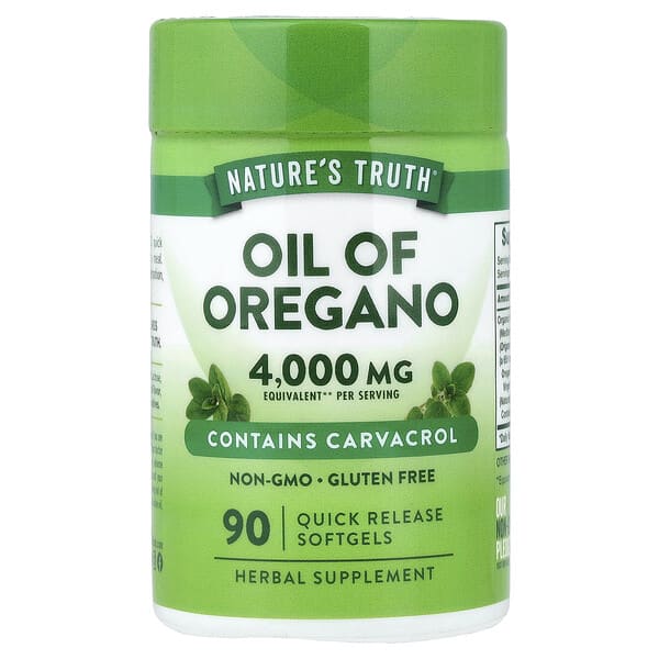 Nature's Truth, Oil of Oregano, 90 Quick Release Softgels (2,000 mg per Softgel) — product photo 1