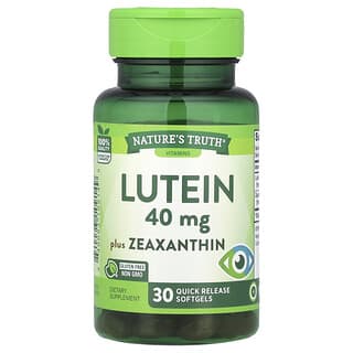 Nature's Truth, Lutein, Plus Zeaxanthin, 40 mg, 30 Quick Release Softgels