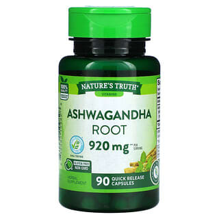 Nature's Truth, Raiz de Ashwagandha, 460 mg, 90 Cápsulas de Liberação Rápida