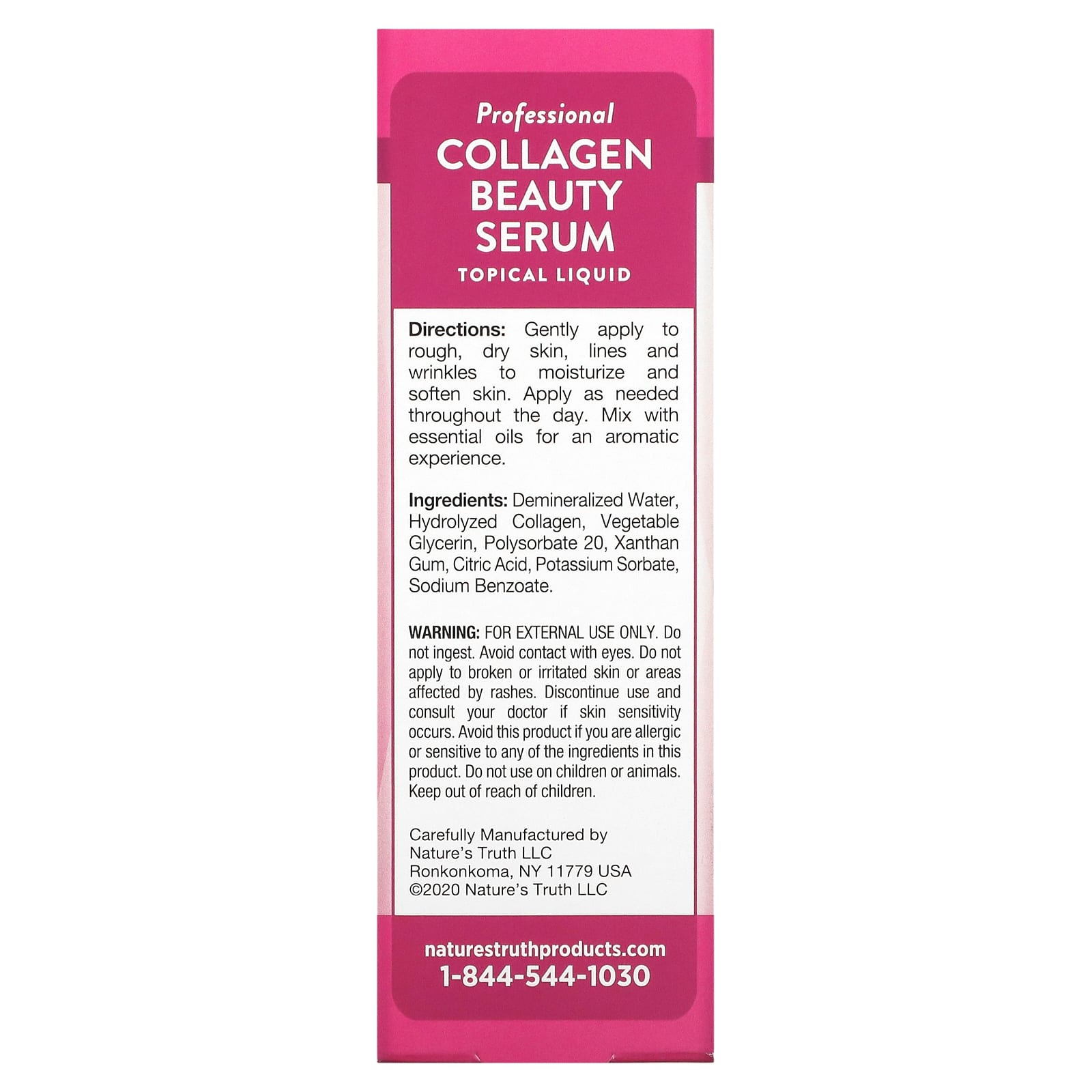 Nature's Truth, Professional Collagen Beauty Serum, Unscented, 1 fl oz ...