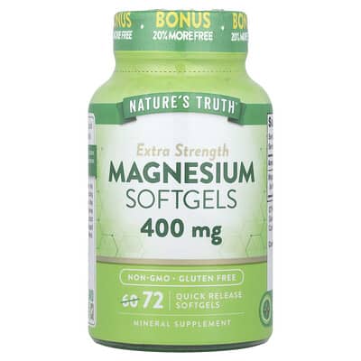 Nature's Truth, Extra Strength Magnesium, 400 mg, 72 Quick-Release Softgels