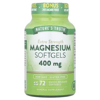 Nature's Truth, Magnésium extra fort, 400 mg, 72 capsules à libération rapide