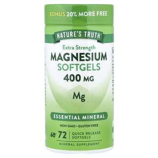 Nature's Truth, магний, 400 мг, 72 капсулы с быстрым высвобождением
