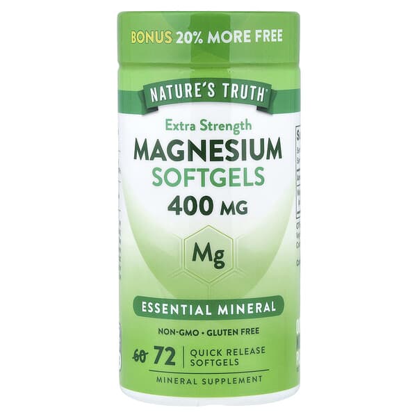 Nature's Truth, Magnesium, 400 mg, 72 Quick Release Softgels — product photo 1