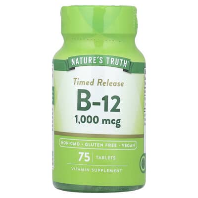 Nature's Truth, Extended-Release Vitamin B-12, 1,000 mcg, 75 Tablets