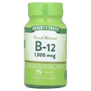 Nature's Truth, Vitaminas, B12 de liberación prolongada, 1000 mcg, 75 comprimidos