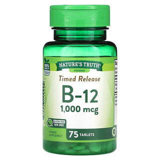 Nature's Truth, Vitamins, B12 с замедленным высвобождением, 1000 мкг, 75 таблеток