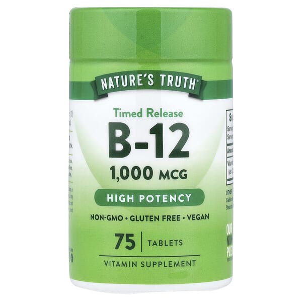 Nature's Truth, B-12, Timed Release, 1,000 mcg, 75 Tablets — product photo 1
