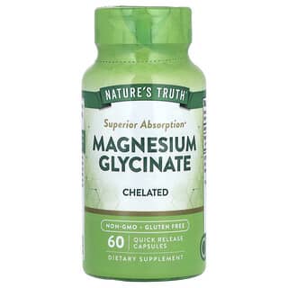 Nature's Truth, Buforowany glicynian magnezu, wysoka przyswajalność, 665 mg, 60 kapsułek o szybkim uwalnianiu