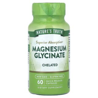 Nature's Truth, Glicinato de magnesio, Quelado, 60 cápsulas de liberación rápida