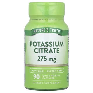 Nature's Truth, Potassium Citrate, Kaliumcitrat, 275 mg, 90 Kapseln mit schneller Freisetzung