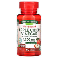 Nature's Truth, Triple Strength Apple Cider Vinegar with The Mother, 600 mg, 60 Vegetarian Capsules