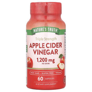 Nature's Truth, Vinagre de sidra de manzana de triple concentración, 1200 mg, 60 cápsulas (600 mg por cápsula)