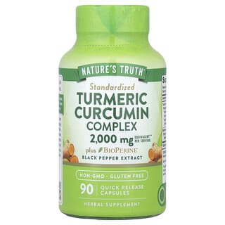 Nature's Truth, Kurkuma Curcumin Complex Plus BioPerine® feketebors kivonat, 90 gyorskioldódású kapszula