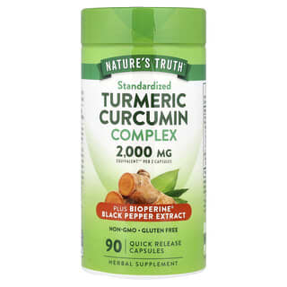 Nature's Truth, Turmeric Curcumin Complex plus BioPerine® Black Pepper Extract, 90 Quick-release Capsules