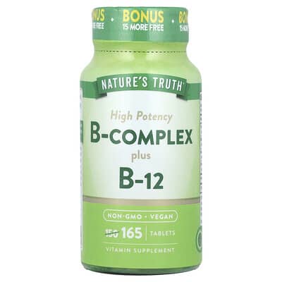 Nature's Truth, B-Complex Plus B-12, High Potency, 165 Tablets