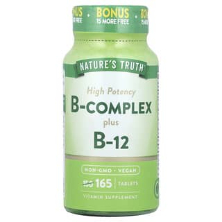 Nature's Truth, B-Complex Plus B-12, High Potency , 165 Tablets