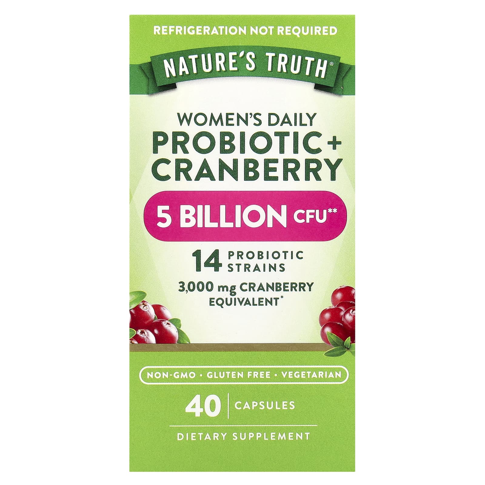 Women's Daily Probiotic + Cranberry, 40 Capsules