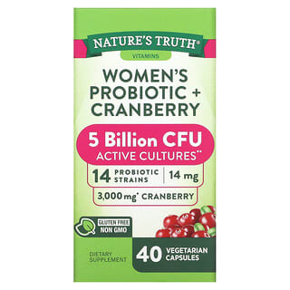 Nature's Truth, Probiotiques pour femmes + Canneberge, 40 capsules végétariennes