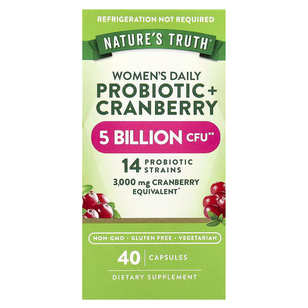 Nature's Truth, 女性益生菌 + 蔓越橘，40 粒素食膠囊