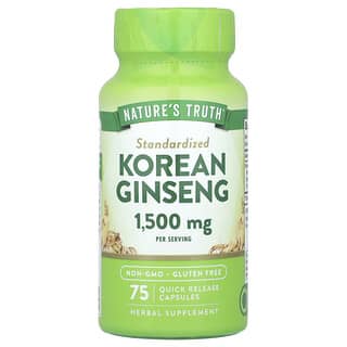 Nature's Truth, Ginseng Coreano, 1.500 mg, 75 Cápsulas de Liberação Rápida (500 mg por Cápsula)